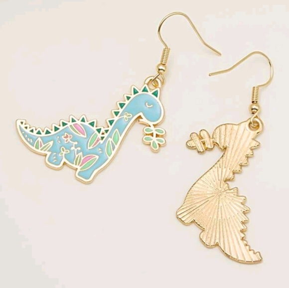 Floral Herbivore Baby Dinosaur Earrings - Picture 5 of 6